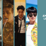 Banner que muestra a los siete miembros de BTS en escenas de sus videoclips en solitario, cada uno enmarcado verticalmente con estilos únicos. De izquierda a derecha: SUGA con hanbok tradicional, RM con un overol blanco, Jimin en traje negro dentro de un avión, Jin con camisa marrón y expresión serena, V cantando con una camisa dorada brillante, Jungkook con traje desarreglado y mirada intensa, y J-Hope con gafas de sol y camisa hawaiana amarilla. A la derecha, un fondo azul verdoso con el logo de Bangtan Now y el título del artículo: “AMARILLO Y AZUL: COLORES EN LOS MVS EN SOLITARIO DE BTS – Un análisis divertido sobre coincidencias visuales en los videos de los miembros del grupo.” Esta imagen destaca cómo los colores en los MVs en solitario de BTS reflejan temas y estilos visuales recurrentes, como se analiza en el contenido de Bangtan Now.