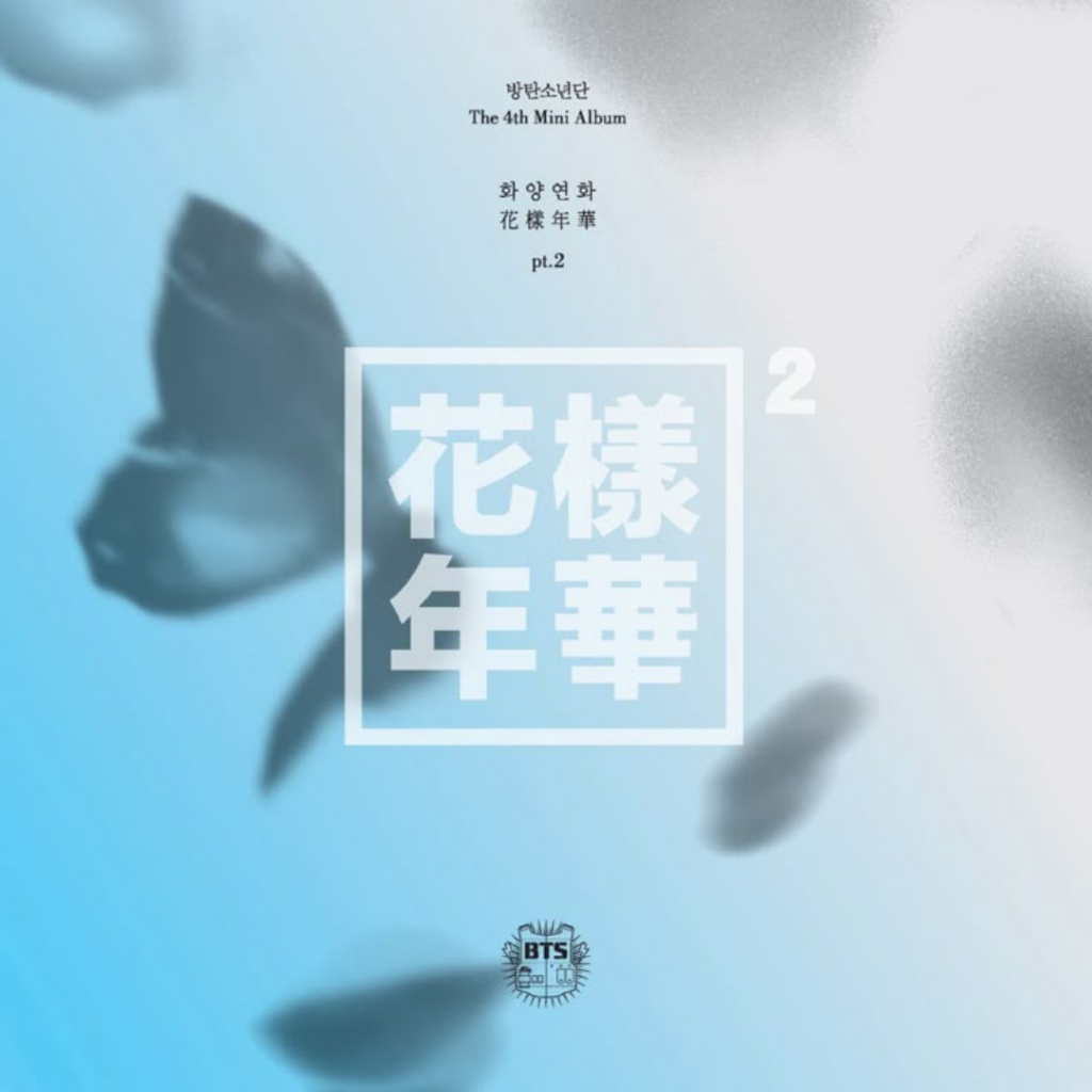 BTS The Most Beautiful Moment in Life pt 2 - Bangtan Now Capa do álbum The Most Beautiful Moment in Life Pt.2, segundo da trilogia do BTS Album The Most Beautiful Moment in Life, com fundo azul e pétalas flutuantes. Imagem que faz parte do artigo do Bangtan Now sobre o tema.