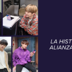 Banner del artículo sobre Samsung y BTS, con fotos de los siete integrantes sosteniendo celulares plegables Galaxy, publicadas por Samsung en Weibo, con el título 'No iPhone, only Galaxy: la historia completa de la alianza entre Samsung BTS.