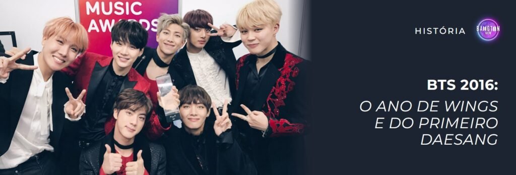 BTS com o daesang de Álbum do Ano no Melon Music Awards 2016