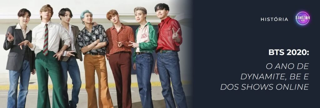 BTS 2020: os sete membros do BTS juntos na era Dynamite, com o título “O ano de Dynamite, BE e dos shows online”