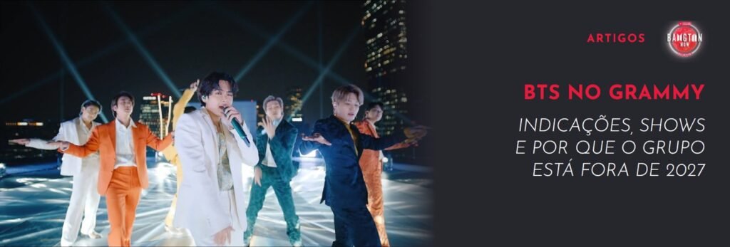 BTS no Grammy: o BTS cantando Dynamite num terraço em Seul, no Grammy 2021